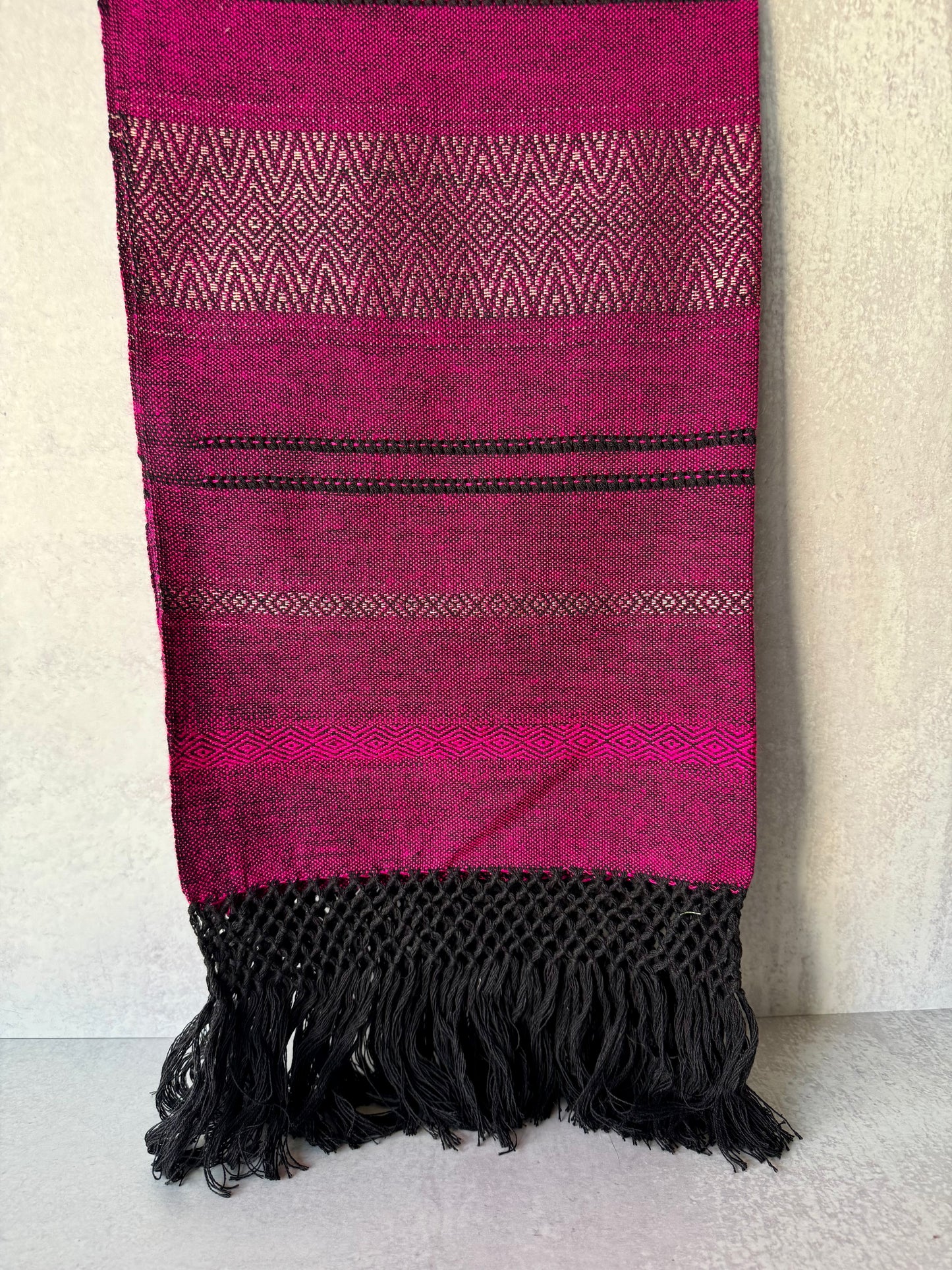 Pink, Black, Gold Woven Scarf