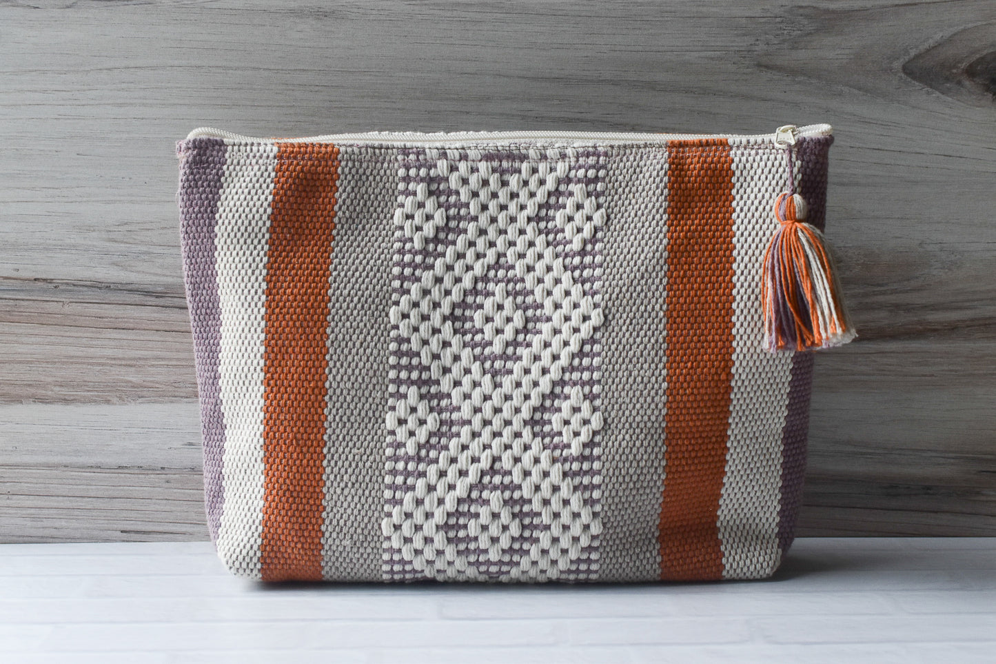 Neutrals Woven Zipper Pouch