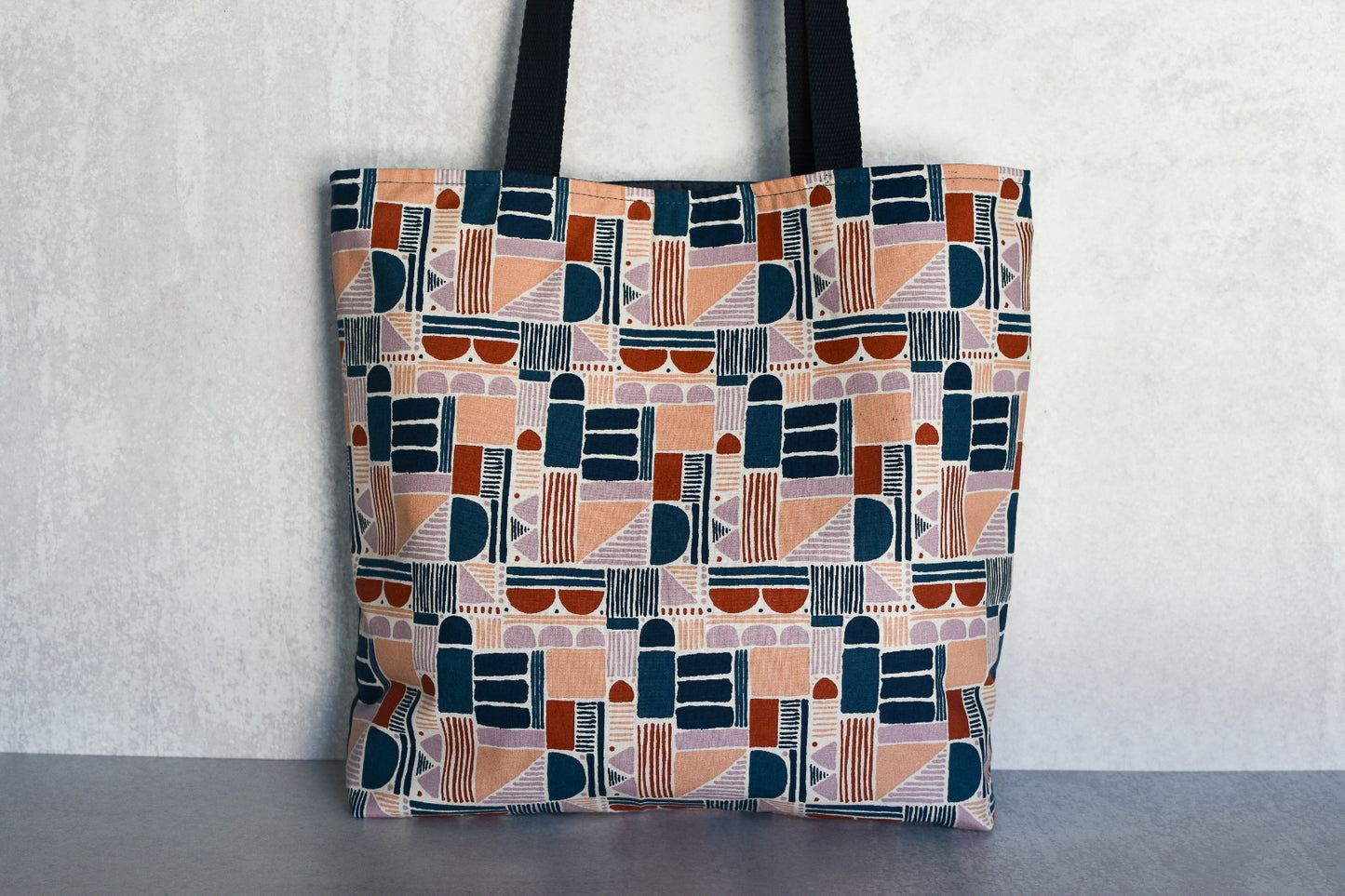 Navy and Neutrals Tote Bag