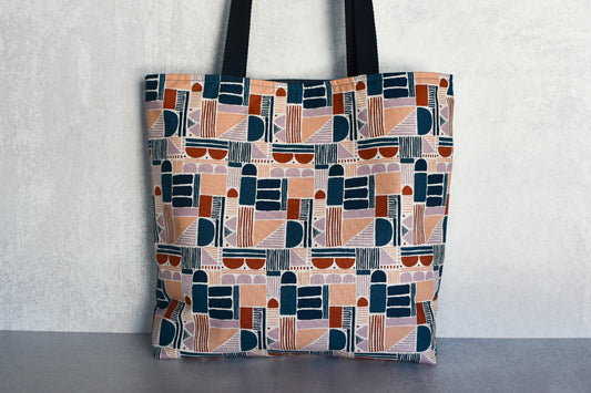 Navy and Neutrals Tote Bag