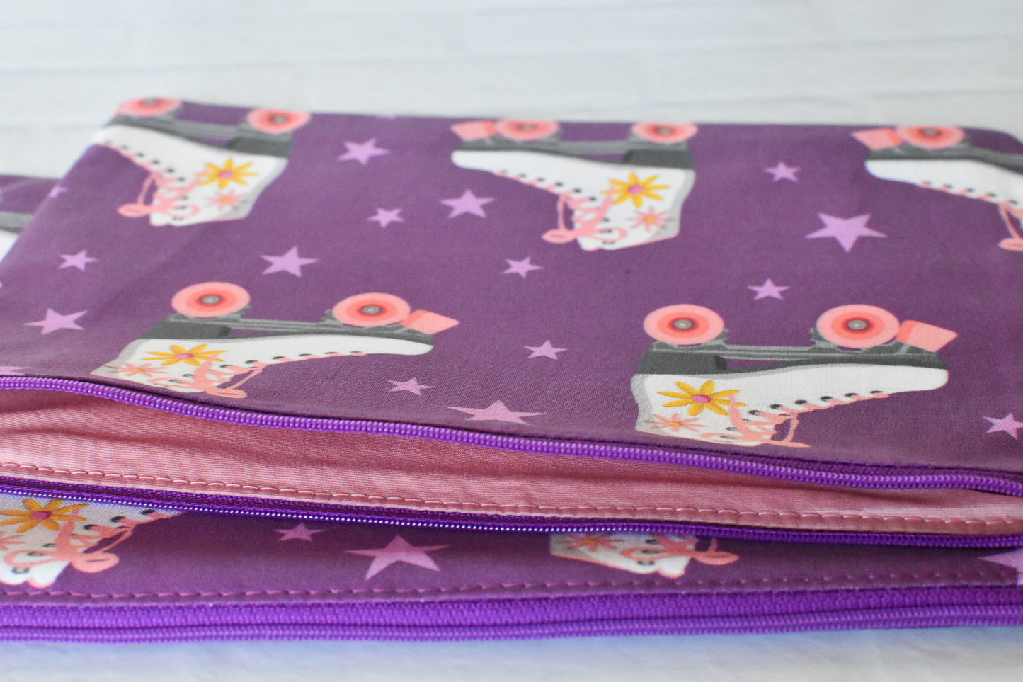 Roller Skates Zipper Pouch - Purple