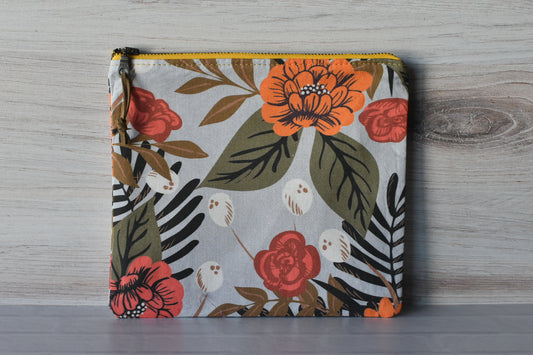 Tropical Floral Zipper Pouch