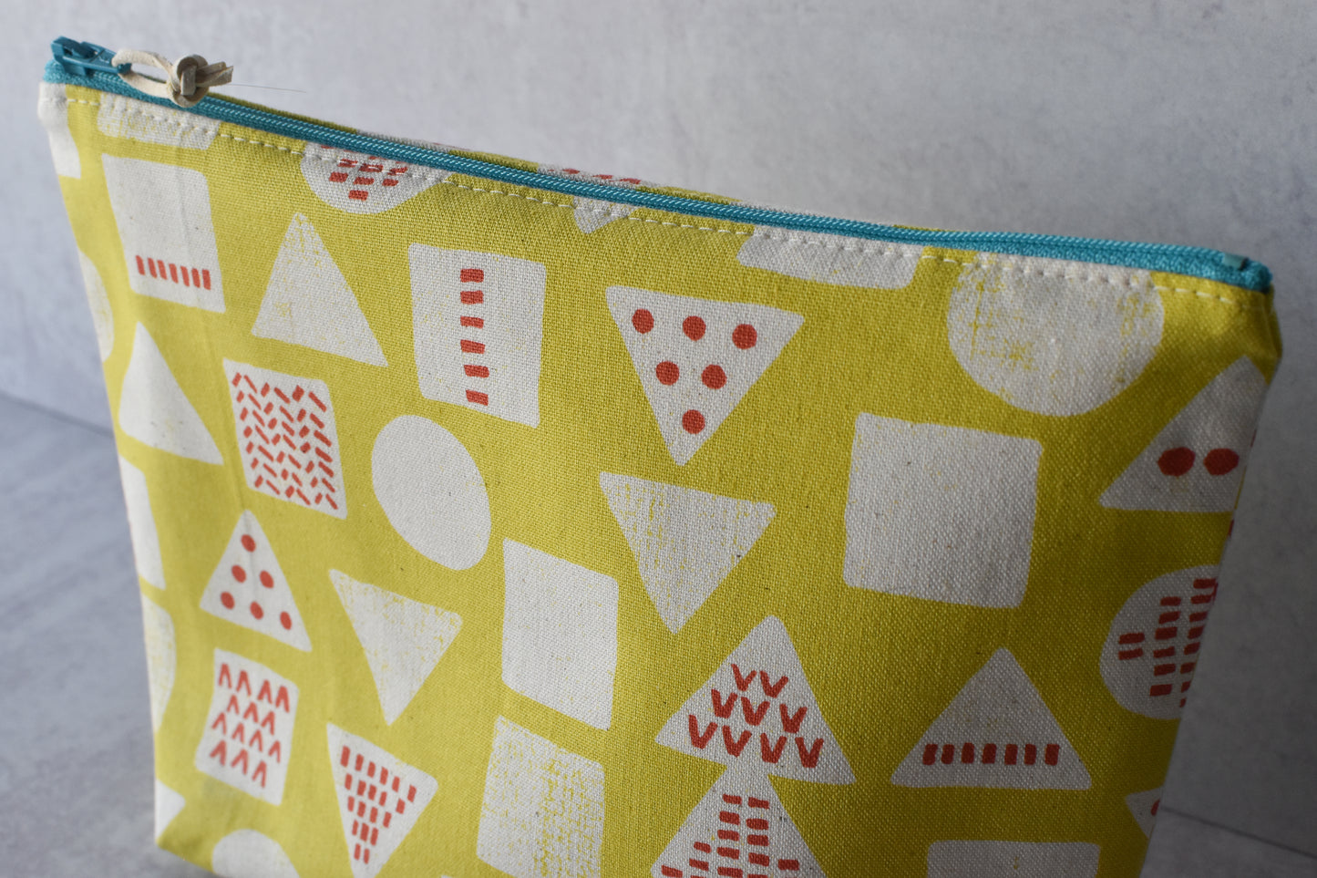 Shapes Lime Green Zipper Pouch