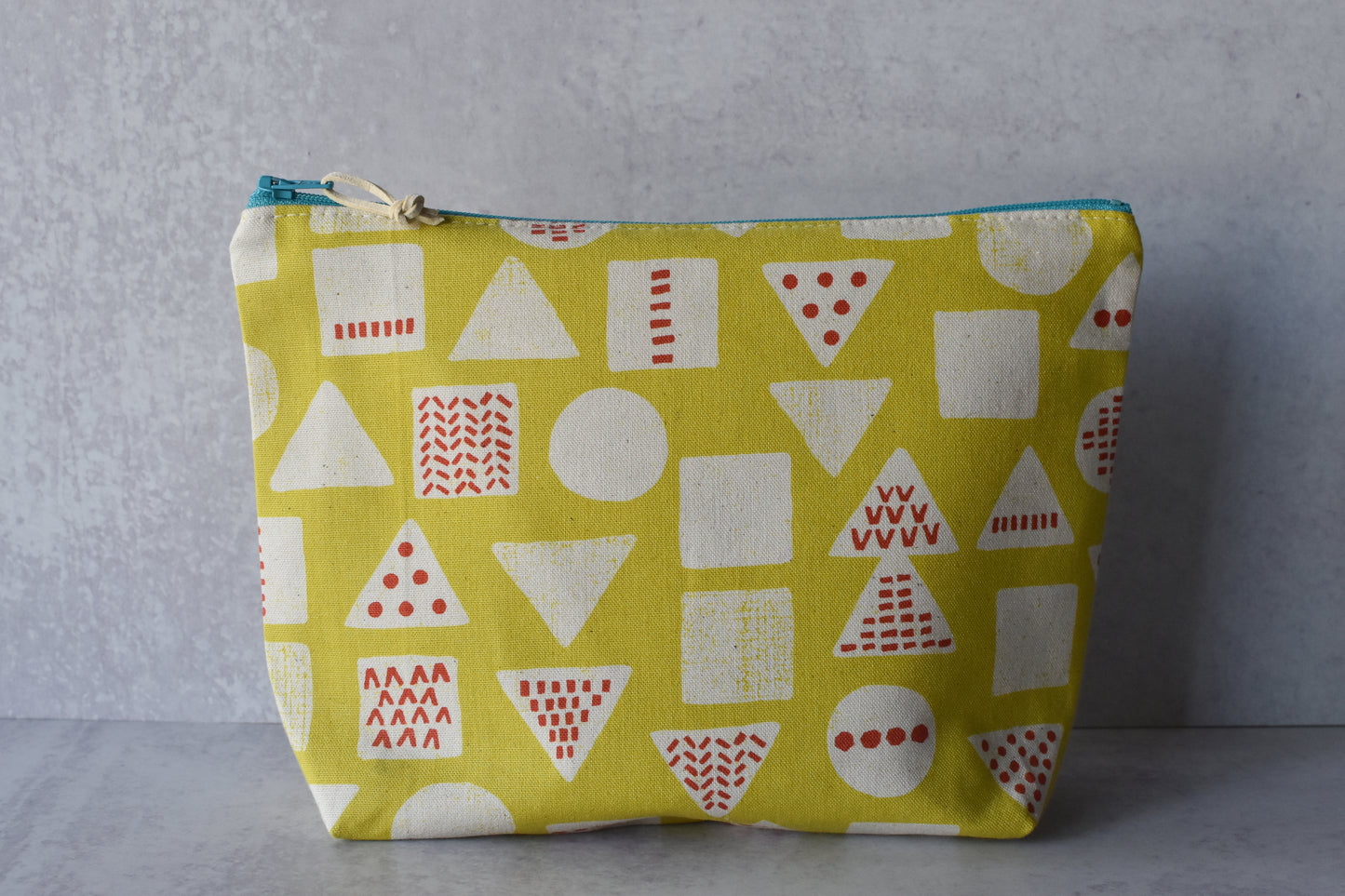 Shapes Lime Green Zipper Pouch