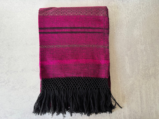 Pink, Black, Gold Woven Scarf